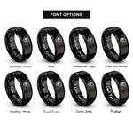 font options for inside engraving on black heart maltese cross rings