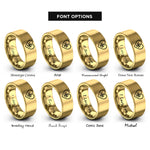 font options for inside engraving on gold heart maltese cross rings