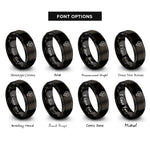 font options for inside engraving on black heart map pin rings