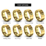 font options for inside engraving on gold heart notes circle rings