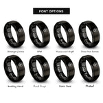 font options for inside engraving on black heart paw rings