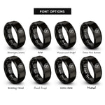 font options for inside engraving on black heart paw rings
