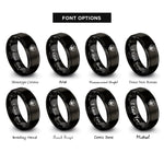 font options for inside engraving on black heart paw rings