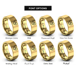 font options for inside engraving on gold heart paw rings