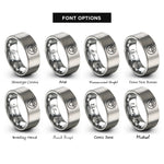font options for inside engraving on grey heart paw rings