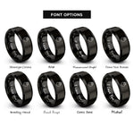 font options for inside engraving on black heart paw halo rings