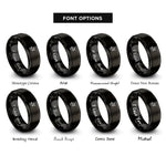 font options for inside engraving on black heart sword rings