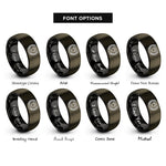 font options for inside engraving on gunmetal & black heart wreath rings