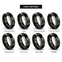 font options for inside engraving on black & grey heat gun rings