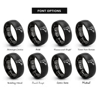 font options for inside engraving on black heat gun rings