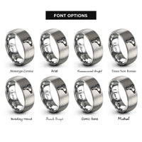 font options for inside engraving on silver heat gun rings