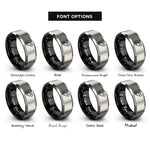 font options for inside engraving on black & gray heat shrink tubing rings