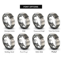 font options for inside engraving on silver heat shrink tubing rings