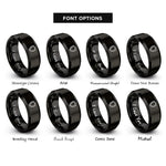 font options for inside engraving on black heater shield rings