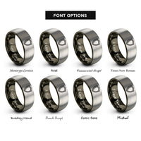 font options for inside engraving on gunmetal & silver heater shield rings