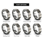 font options for inside engraving on silver heating mantle rings