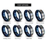 font options for inside engraving on blue & gray heavy bag rings