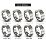 font options for inside engraving on grey heavy bag rings