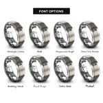 font options for inside engraving on gray heceta lighthouse rings