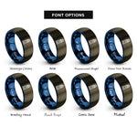font options for inside engraving on gunmetal & blue heceta lighthouse rings