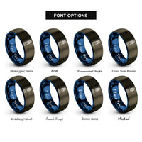 font options for inside engraving on gunmetal & blue heceta lighthouse rings