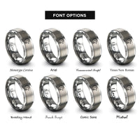 font options for inside engraving on silver hedgehog curled rings