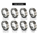 font options for inside engraving on gray hedgehog rings