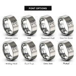 font options for inside engraving on gray heelflip mid air rings