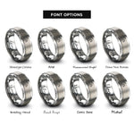font options for inside engraving on gray heighway dragon curve rings