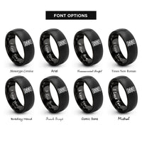 font options for inside engraving on black helical spring rings