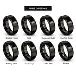 font options for inside engraving on black helical spring rings