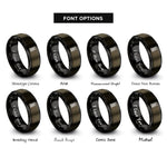 font options for inside engraving on gunmetal & black helical spring rings