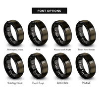 font options for inside engraving on gunmetal & black helical spring rings