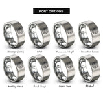 font options for inside engraving on silver heliocentric model rings