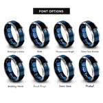 font options for inside engraving on blue & gray helium he rings