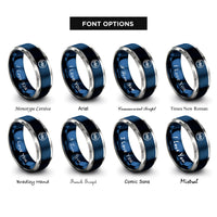 font options for inside engraving on blue & gray helium he rings