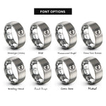 font options for inside engraving on silver helium he rings