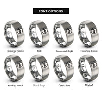 font options for inside engraving on silver helium he rings