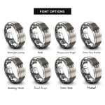 font options for inside engraving on gray helium he rings