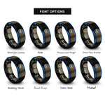 font options for inside engraving on gunmetal & blue helium he rings