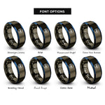 font options for inside engraving on gunmetal & blue helium he rings