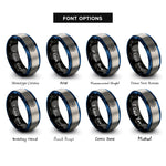 font options for inside engraving on black & blue & grey helm awe rings