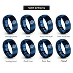 font options for inside engraving on blue helm rope rings