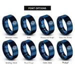 font options for inside engraving on blue helm rope rings