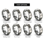 font options for inside engraving on gray helm rope rings