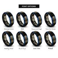 font options for inside engraving on gunmetal & blue helm rope rings