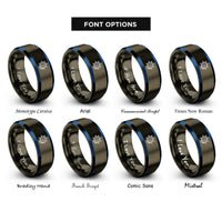 font options for inside engraving on gunmetal & blue helm rope rings