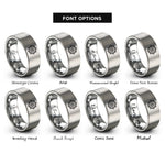 font options for inside engraving on gray helm wheel rope rings