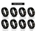 font options for inside engraving on black helmet dog tags rings