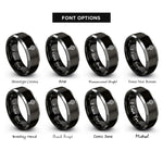 font options for inside engraving on black & grey hemisphere compass rings